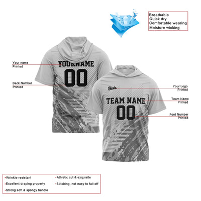 Custom Grey Sleeve Hoodies for Men Women Shirts with Hoods Printed Name Logo enthsush