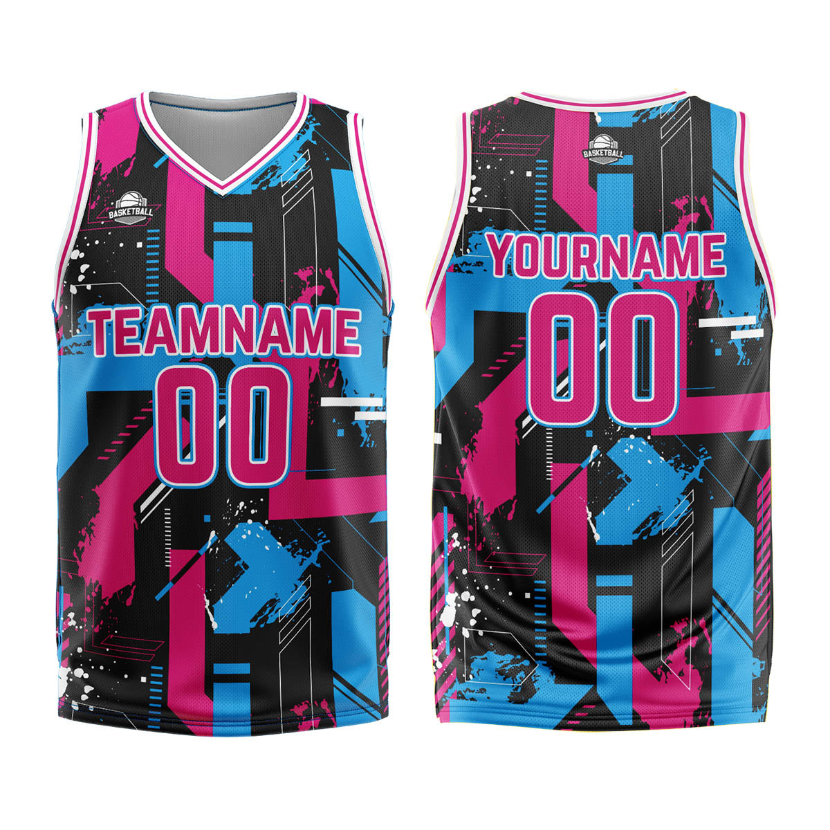 Custom Pink Light Blue Basketball Jersey Uniform Suit Printed Your Logo Name Number enthsush