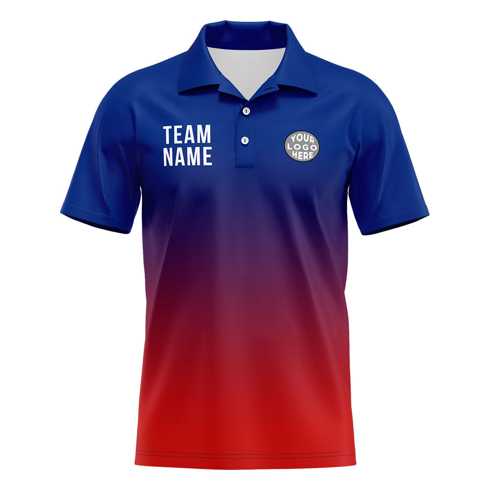 Custom Royal Red Football Polo Shirts Add Your Unique Logo/Name/Number enthsush