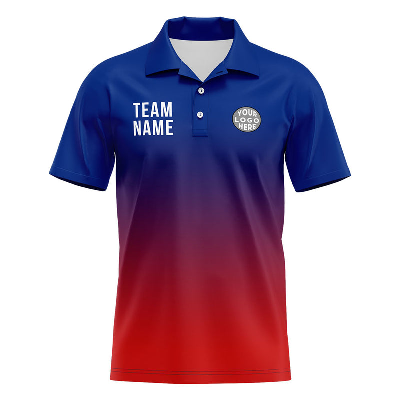 Custom Royal Red Football Polo Shirts Add Your Unique Logo/Name/Number