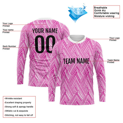 Custom Basketball Soccer Football Shooting Long T-Shirt for Adults and Kids White-Rose Red enthsush