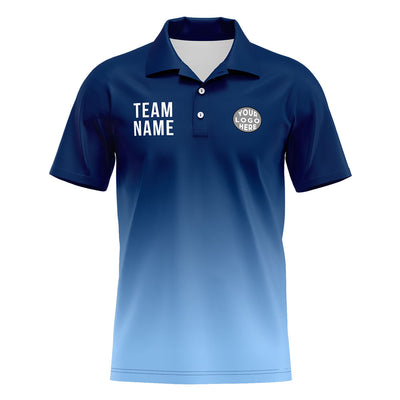 Custom Navy Light Blue Football Polo Shirts Add Your Unique Logo/Name/Number enthsush