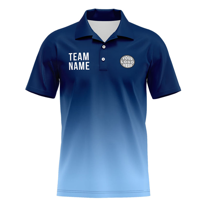 Custom Navy Light Blue Football Polo Shirts Add Your Unique Logo/Name/Number