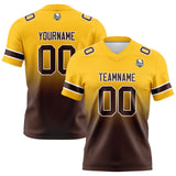 Custom Yellow&Brown Gradient Football Jersey Personalized Football Shirts for Men Women  Printed Team Name Number Logo