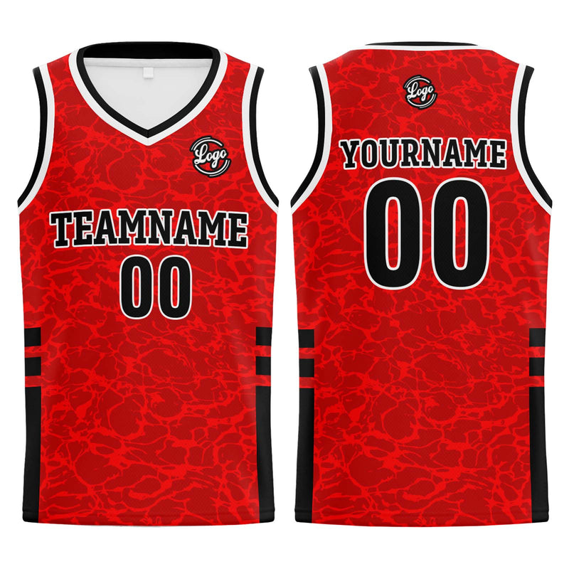 Custom Red Basketball Jersey Uniform Suit Printed Your Logo Name Number