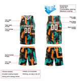 Custom Aqua Orange Reversible Basketball Suit for Adults and Kids Personalized Jersey