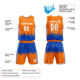 Custom Basketball Jersey Uniform Suit Printed Your Logo Name Number Orange-Blue