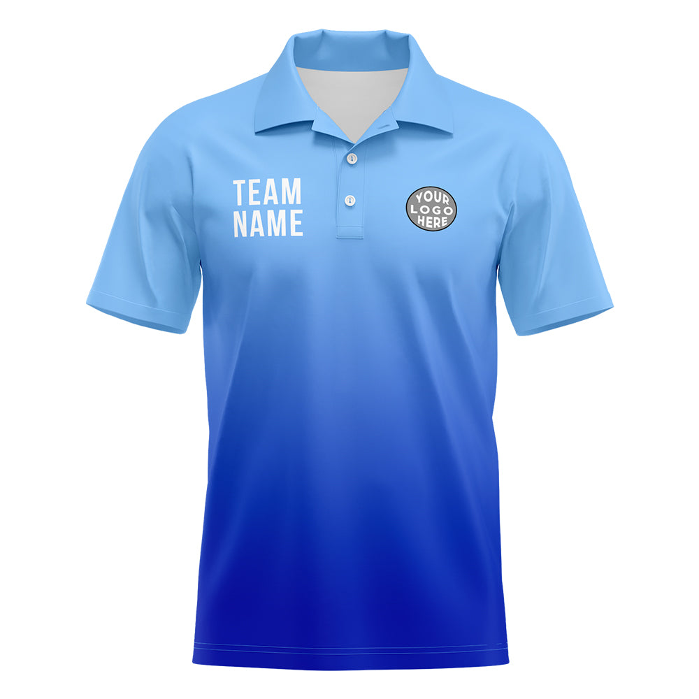 Custom Light Blue Royal Football Polo Shirts Add Your Unique Logo/Name/Number enthsush