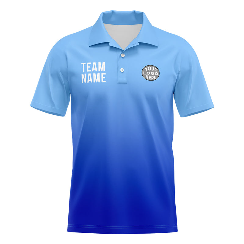 Custom Light Blue Royal Football Polo Shirts Add Your Unique Logo/Name/Number