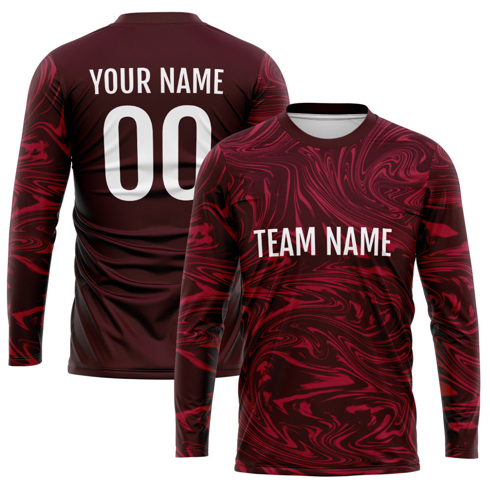 Custom Basketball Soccer Football Shooting Long T-Shirt for Adults and Kids Red-Crimson enthsush