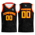 Custom Black Red Orange Basketball Jersey Uniform Suit Printed Your Logo Name Number enthsush