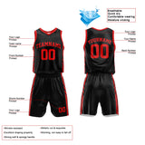 Custom Basketball Jersey Uniform Suit Printed Your Logo Name Number Black-Red