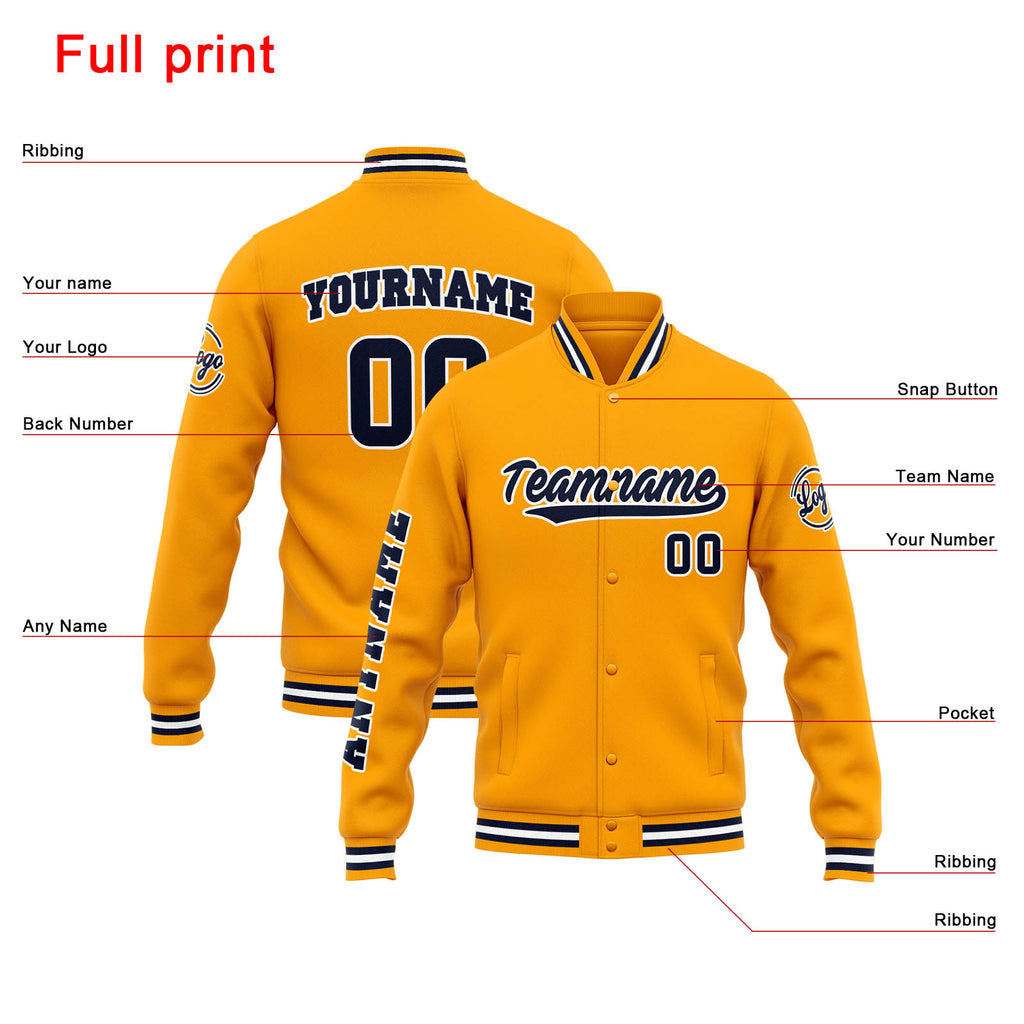 Custom Varsity Jacket Letterman jacket for Men, Women and Youth Orange enthsush