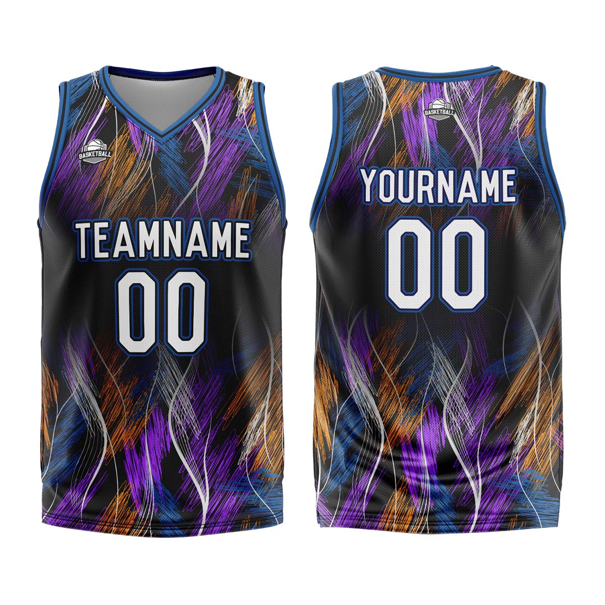 Custom Black Blue Basketball Jersey Uniform Suit Printed Your Logo Name Number enthsush