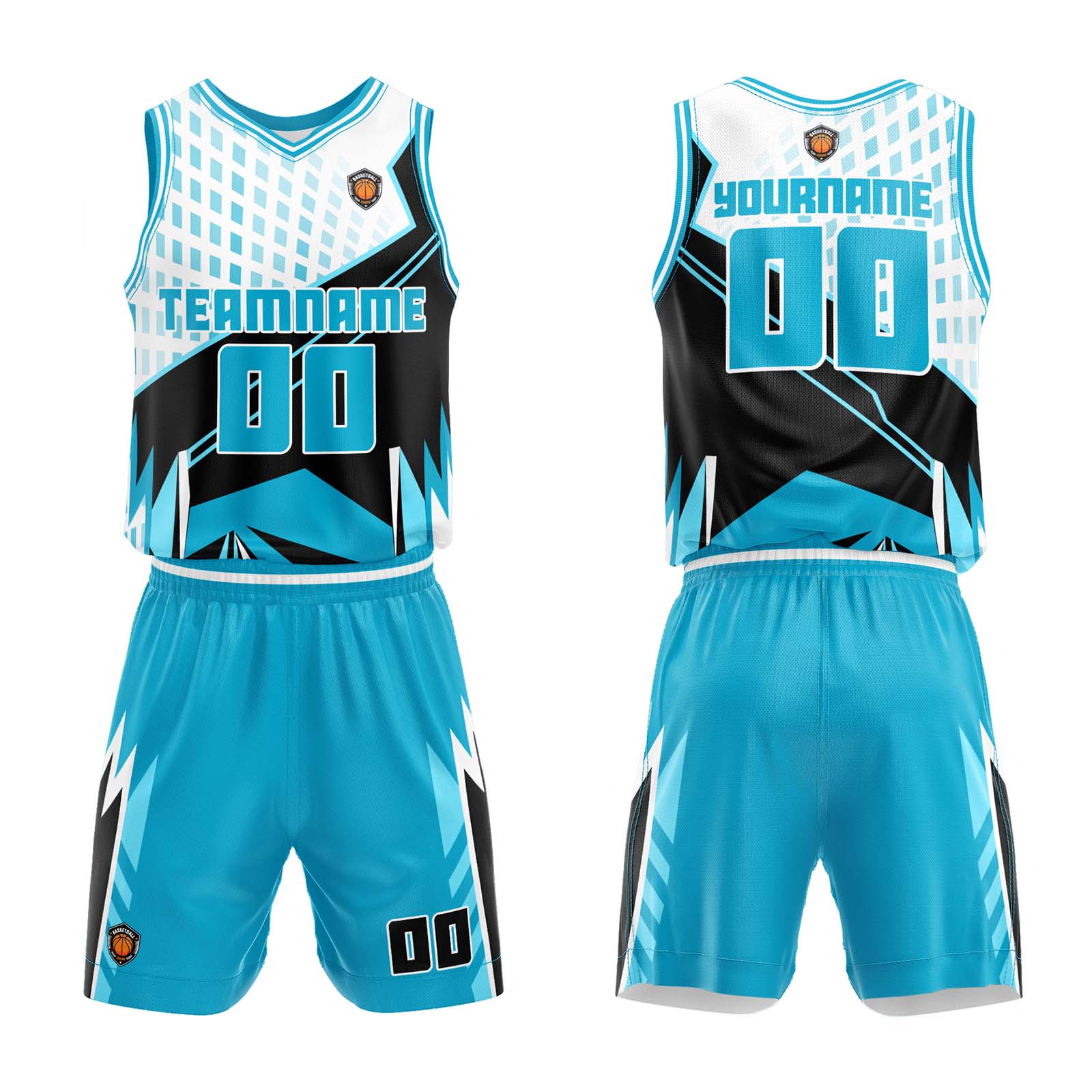 Custom Light Blue Basketball Jersey Uniform Suit Printed Your Logo Name Number enthsush