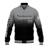 Custom Gradient Varsity Jacket Letterman jacket for Men, Women and Youth Grey&Black