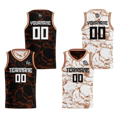 Custom Black Brown Reversible Basketball Suit for Adults and Kids Personalized Jersey enthsush