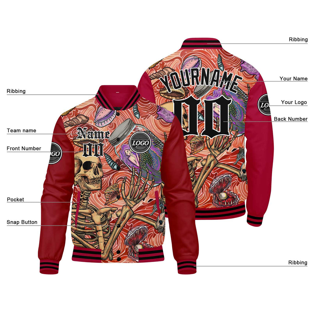 Custom Varsity Jacket Letterman jacket for Men, Women and Youth Red enthsush