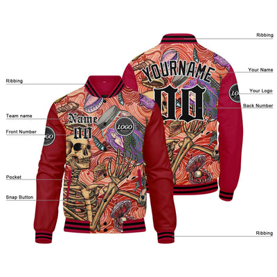 Custom Varsity Jacket Letterman jacket for Men, Women and Youth Red enthsush
