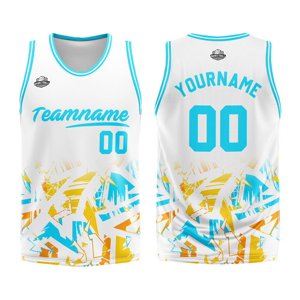 Custom Basketball Jersey Uniform Suit Printed Your Logo Name Number Black&Light Blue enthsush