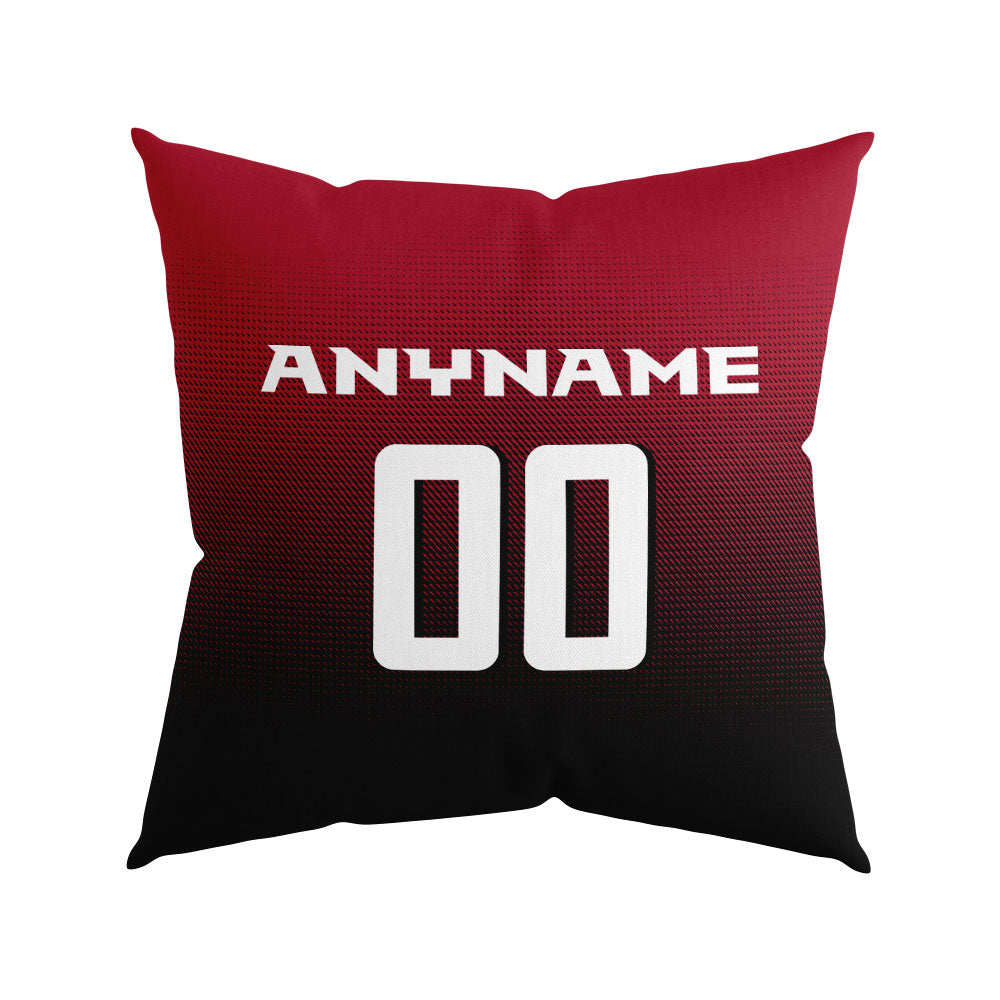 Custom Football Throw Pillow for Men Women Boy Gift Printed Your Personalized Name Number Red&White&Black enthsush