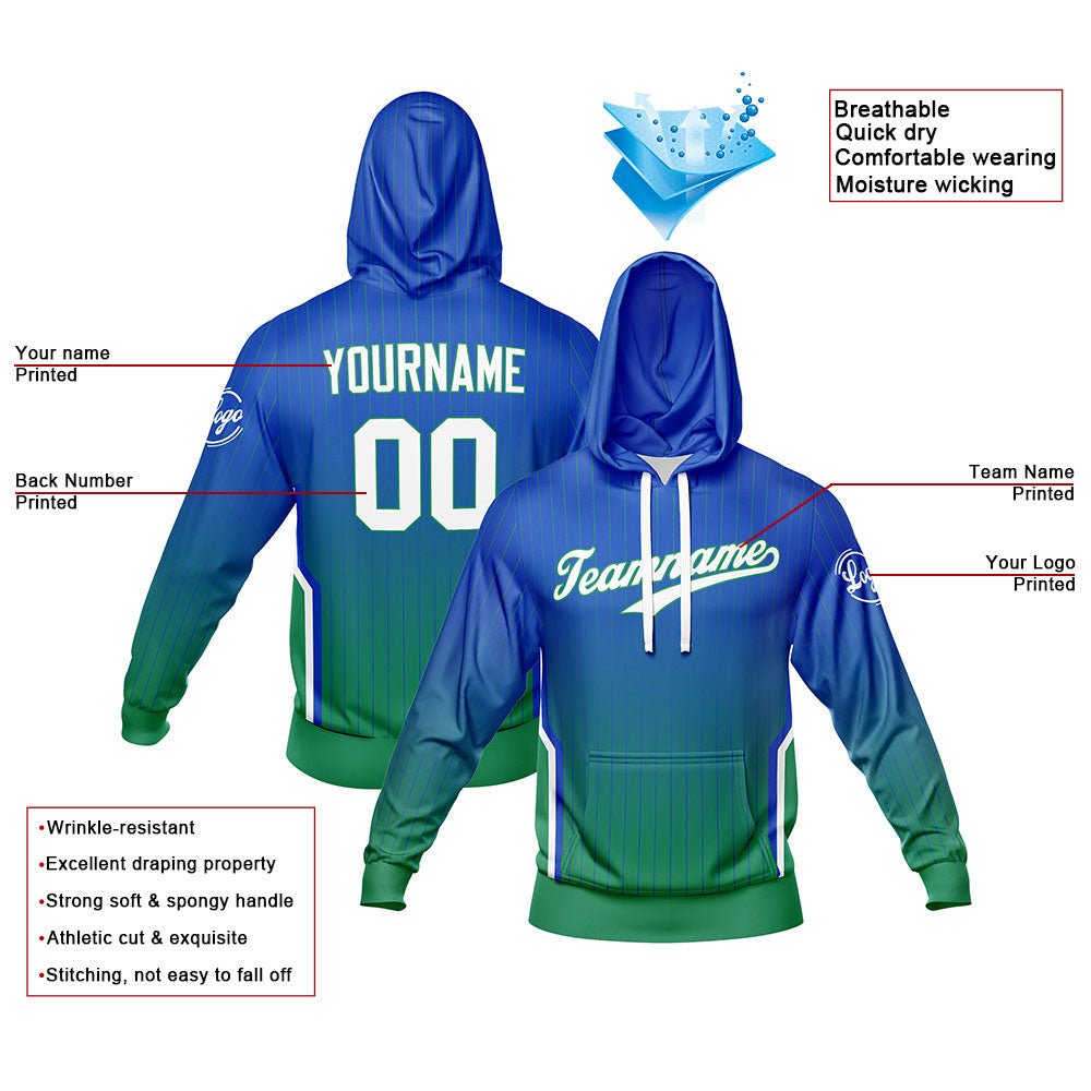 Custom Blue Green Sweatshirt Hoodie For Men Women Girl Boy Print Your Logo Name Number enthsush
