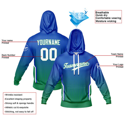 Custom Blue Green Sweatshirt Hoodie For Men Women Girl Boy Print Your Logo Name Number enthsush