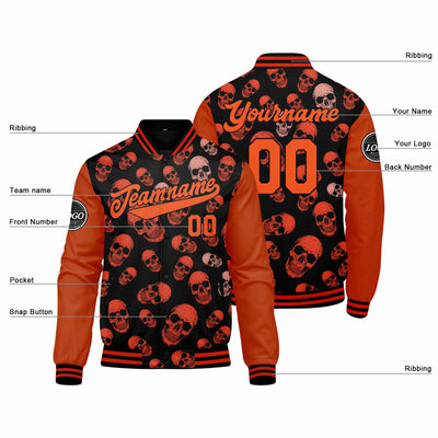 Custom Varsity Jacket Letterman jacket for Men, Women and Youth Orange enthsush