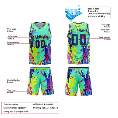 Custom Broken Green Basketball Jersey Uniform Suit Printed Your Logo Name Number enthsush