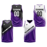 Custom Reversible Basketball Suit for Adults and Kids Personalized Jersey Black&Purple