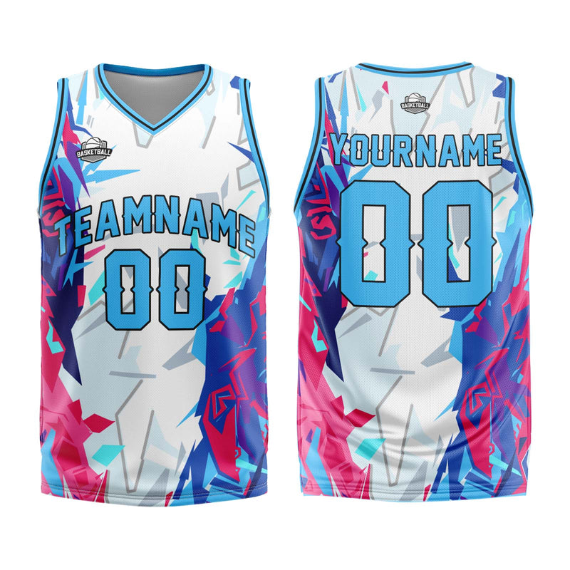 Custom Light Blue Basketball Jersey Uniform Suit Printed Your Logo Name Number