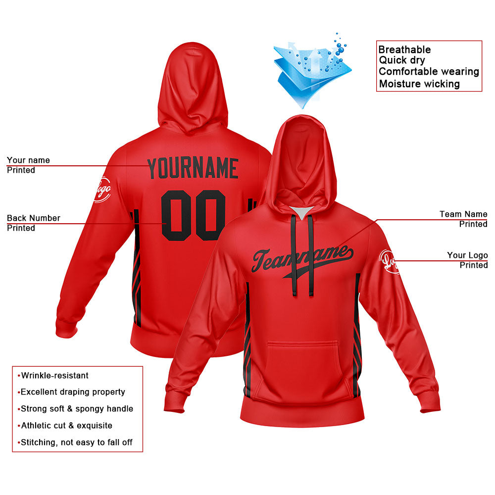 Custom Red Sweatshirt Hoodie For Men Women Girl Boy Print Your Logo Name Number enthsush