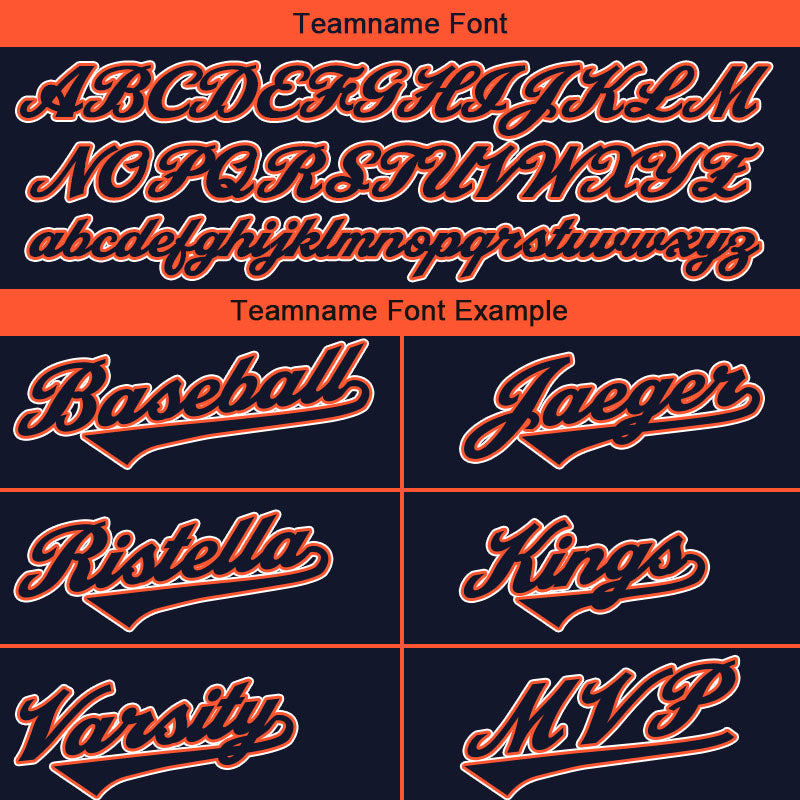 Custom Long Sleeve Windbreaker Jackets Uniform Printed Your Logo Name Number Navy-Orange-White enthsush