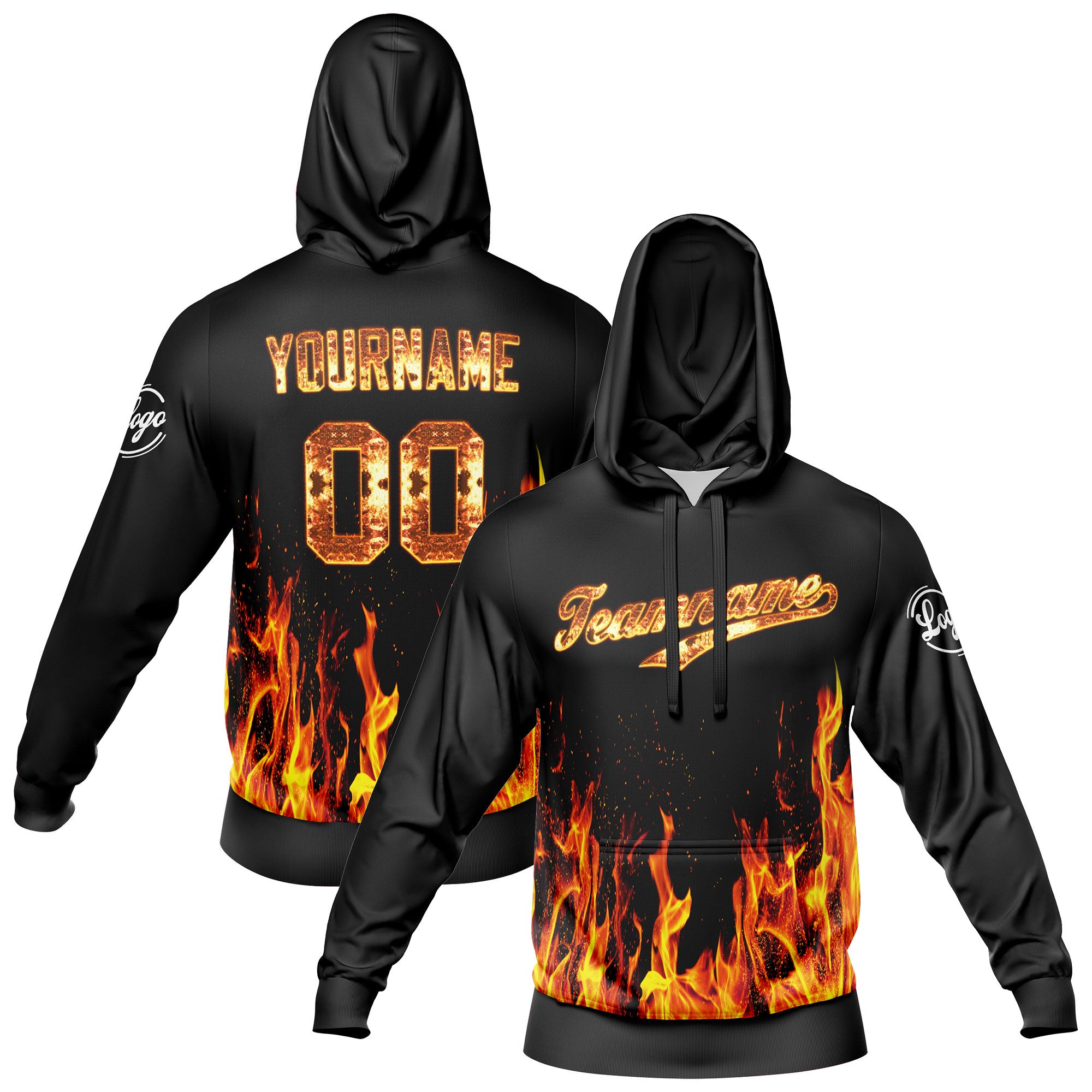 Custom Black Gold Sweatshirt Hoodie For Men Women Girl Boy Print Your Logo Name Number enthsush