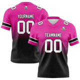 Custom Rose&Black Gradient Football Jersey Personalized Football Shirts for Men Women  Printed Team Name Number Logo