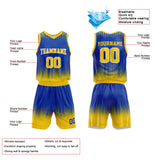 Custom Basketball Jersey Uniform Suit Printed Your Logo Name Number Royal-Yellow