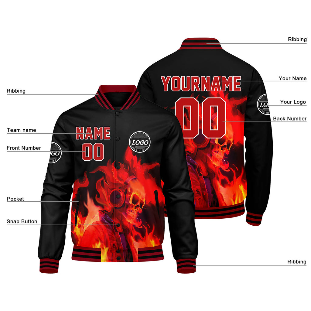 Custom Varsity Jacket Letterman jacket for Men, Women and Youth Black enthsush