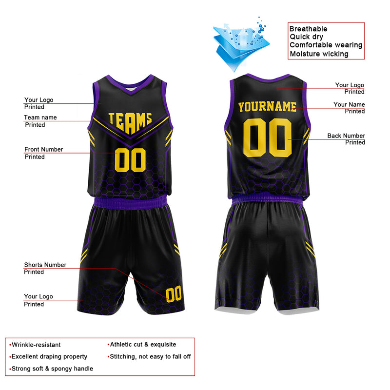 Custom Basketball Jersey Uniform Suit Printed Your Logo Name Number Orange-Royal enthsush