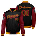 Custom Varsity Jacket Letterman jacket for Men, Women and Youth Crimson Black Yellow enthsush