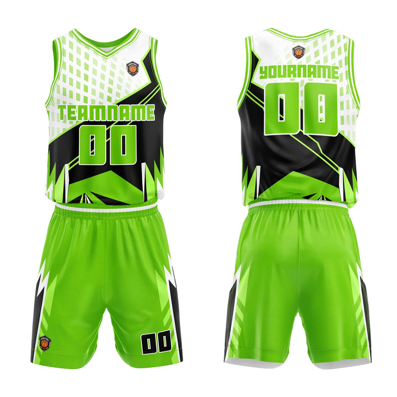 Custom Neon Green Basketball Jersey Uniform Suit Printed Your Logo Name Number