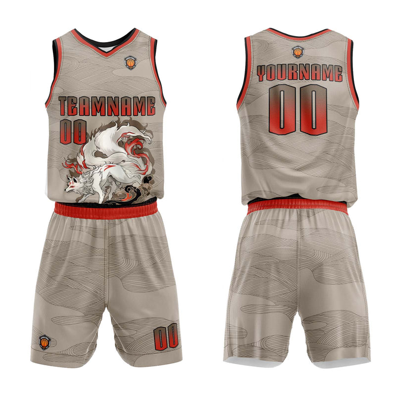 Custom Khaki Basketball Jersey Uniform Suit Printed Your Logo Name Number