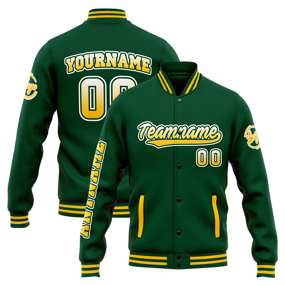 Custom Varsity Jacket Letterman jacket for Men, Women and Youth Green enthsush