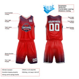 Custom Basketball Jersey Uniform Suit Printed Your Logo Name Number Red-Navy