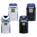 Custom White Blue Reversible Basketball Suit for Adults and Kids Personalized Jersey enthsush