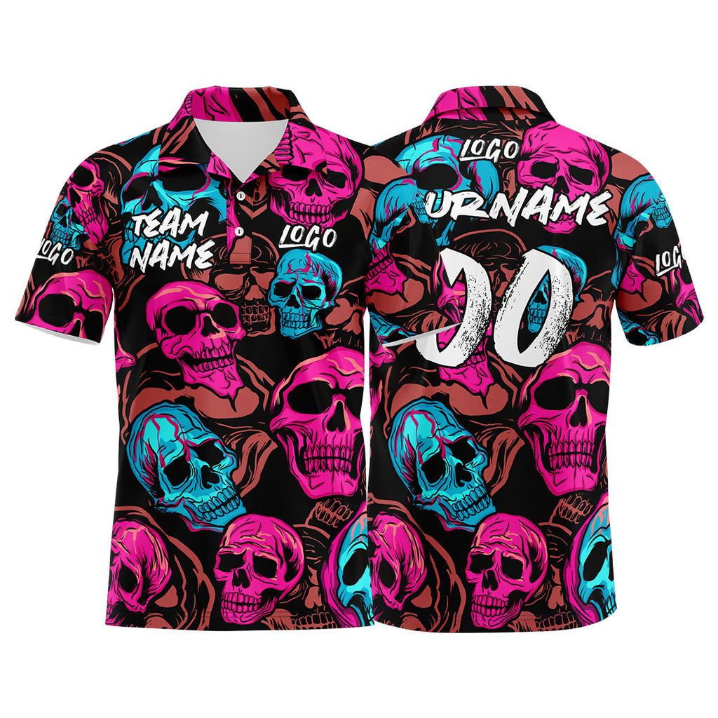 Custom Football Polo Shirts  Add Your Unique Logo/Name/Number Pink&Blue enthsush