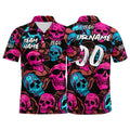 Custom Football Polo Shirts  Add Your Unique Logo/Name/Number Pink&Blue enthsush