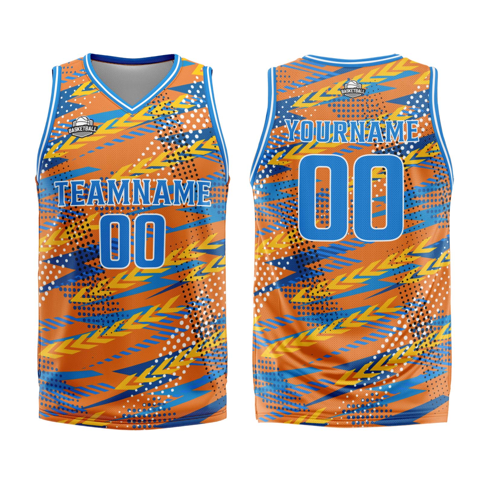Custom Orange Blue Basketball Jersey Uniform Suit Printed Your Logo Name Number enthsush