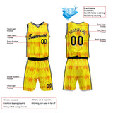 Custom Basketball Jersey Uniform Suit Printed Your Logo Name Number Acoustic wave-Yellow