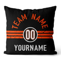 Custom Football Throw Pillow for Men Women Boy Gift Printed Your Personalized Name Number Black & Orange & White enthsush