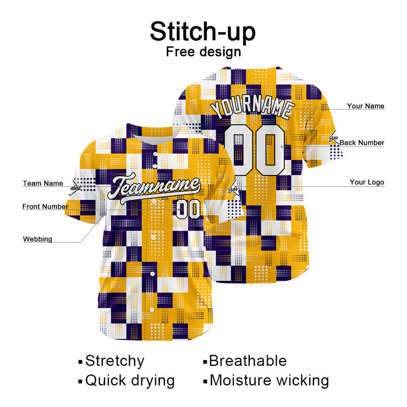 Custom Full Print Design Authentic Baseball Jersey orange-purle